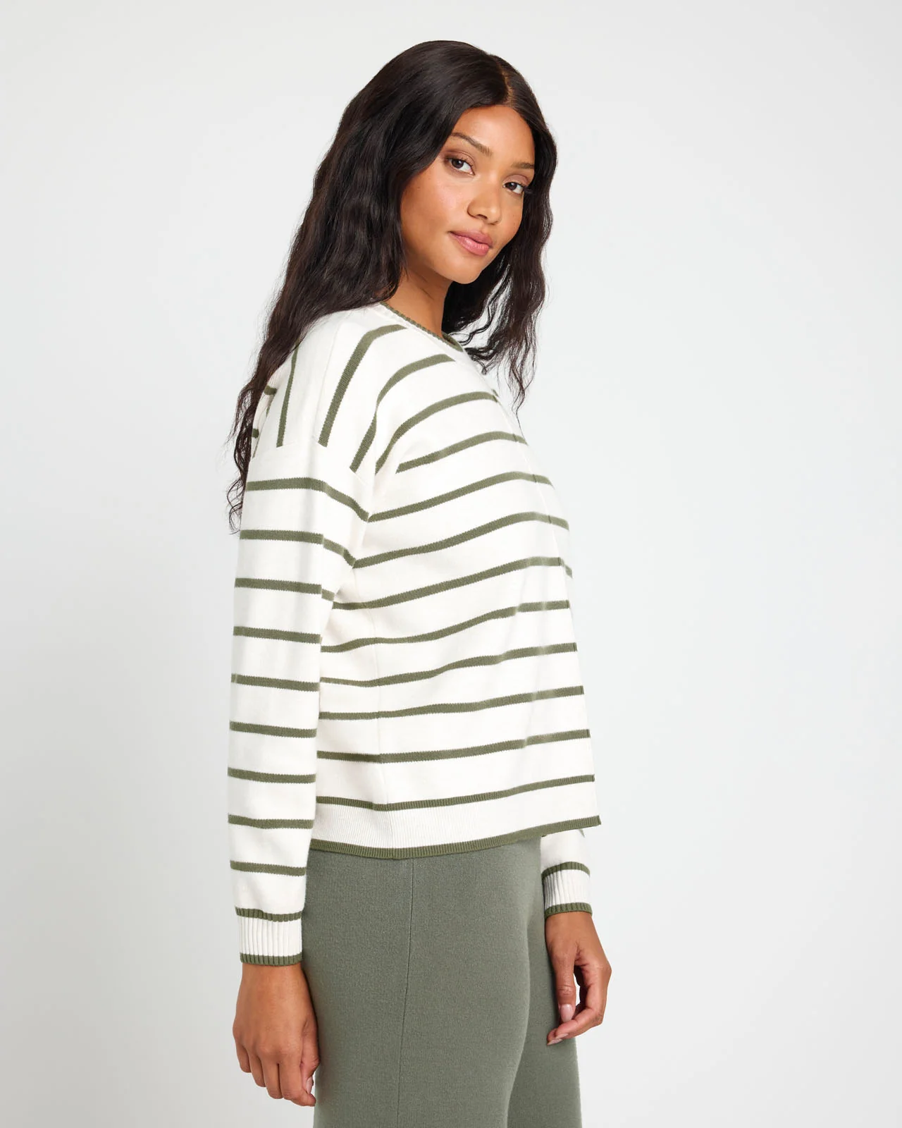 Splendid x @Cellajaneblog Stripe Front Seam Sweater - Image 5