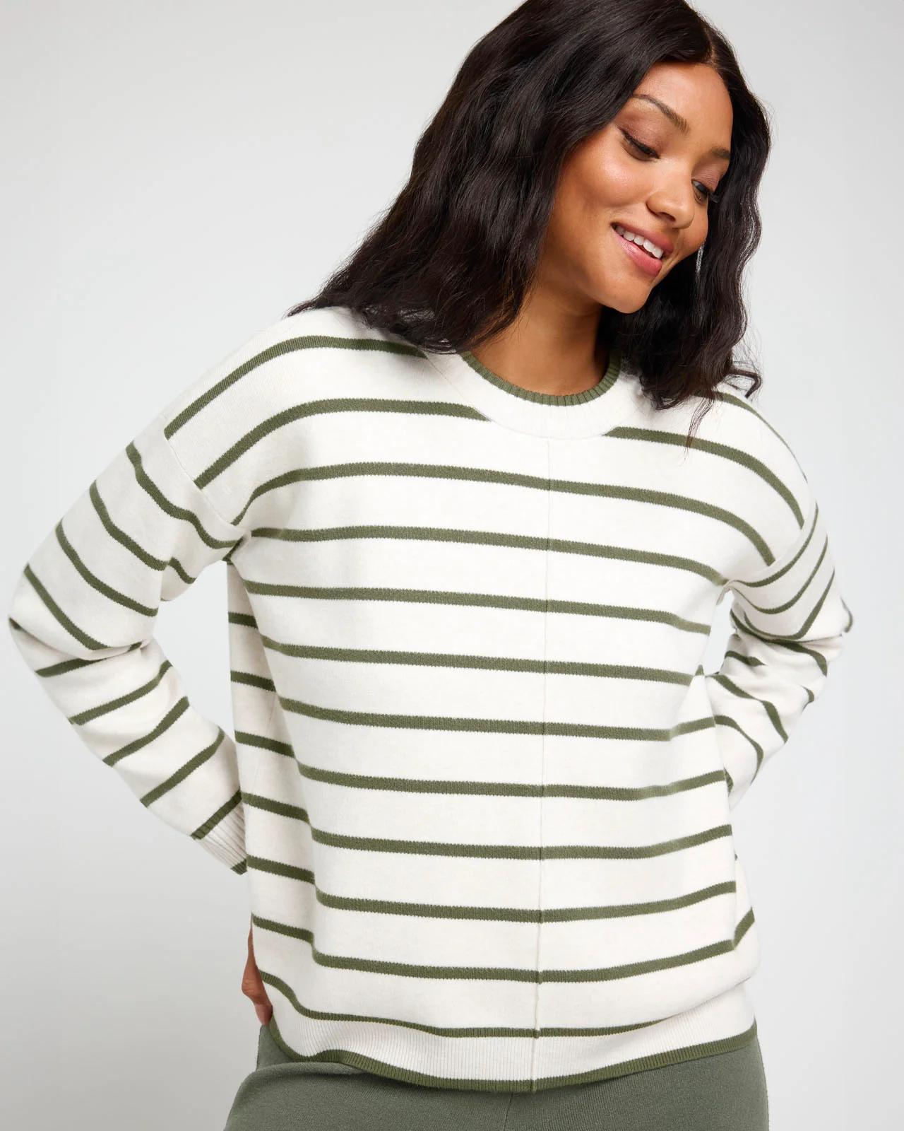 Splendid x @Cellajaneblog Stripe Front Seam Sweater - Image 7