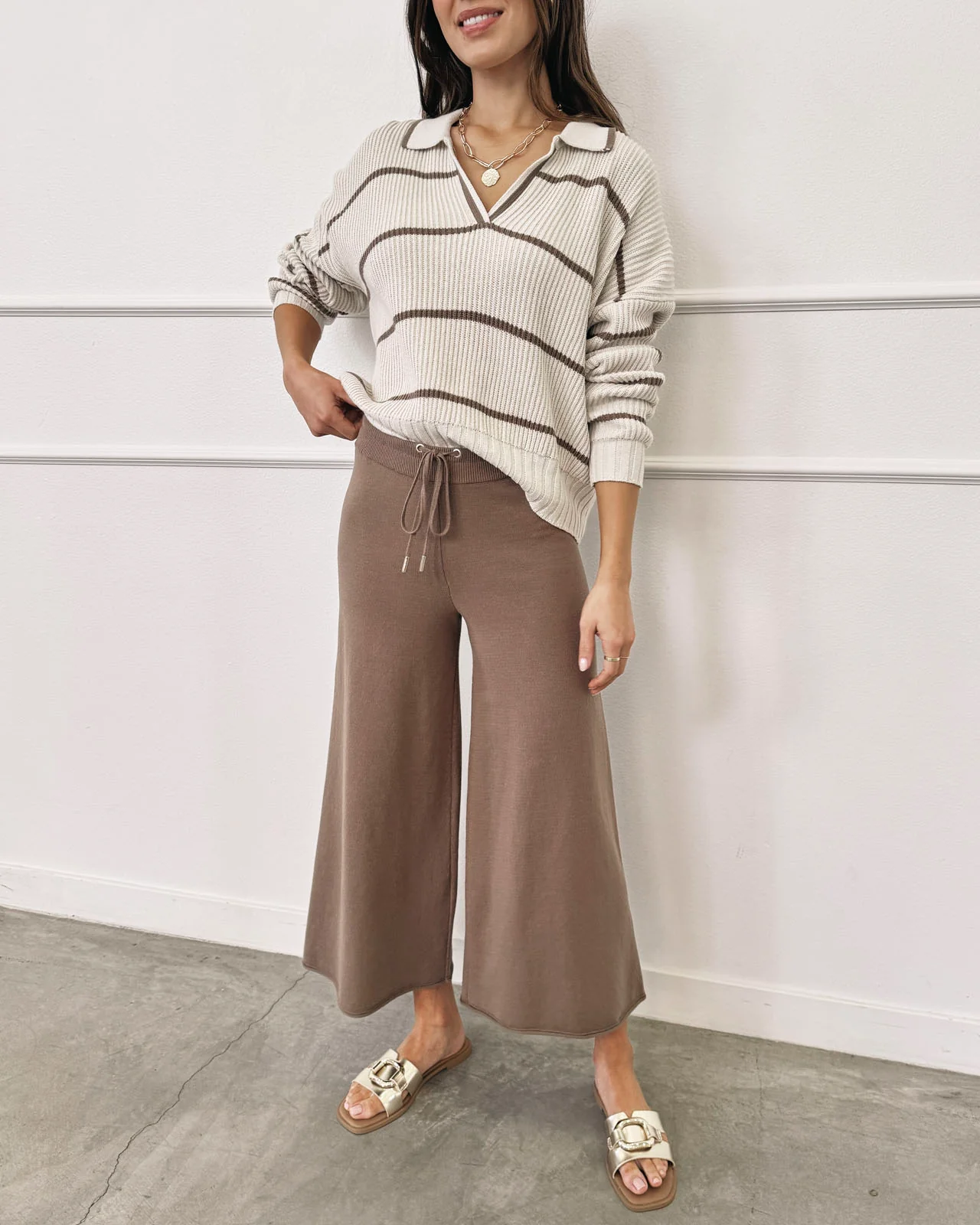 Splendid x @Cellajaneblog Stripe Polo Sweater - Image 4
