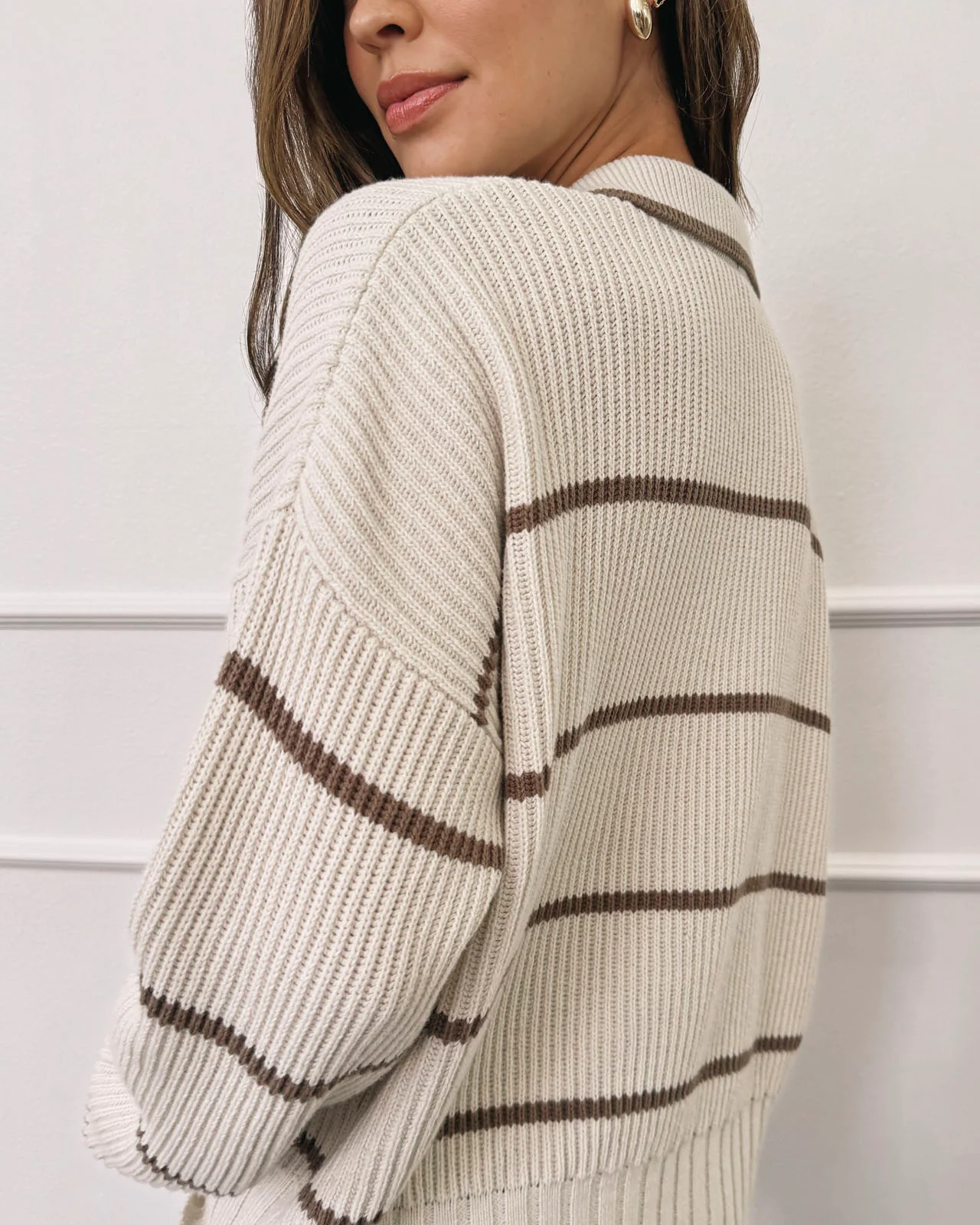 Splendid x @Cellajaneblog Stripe Polo Sweater - Image 8