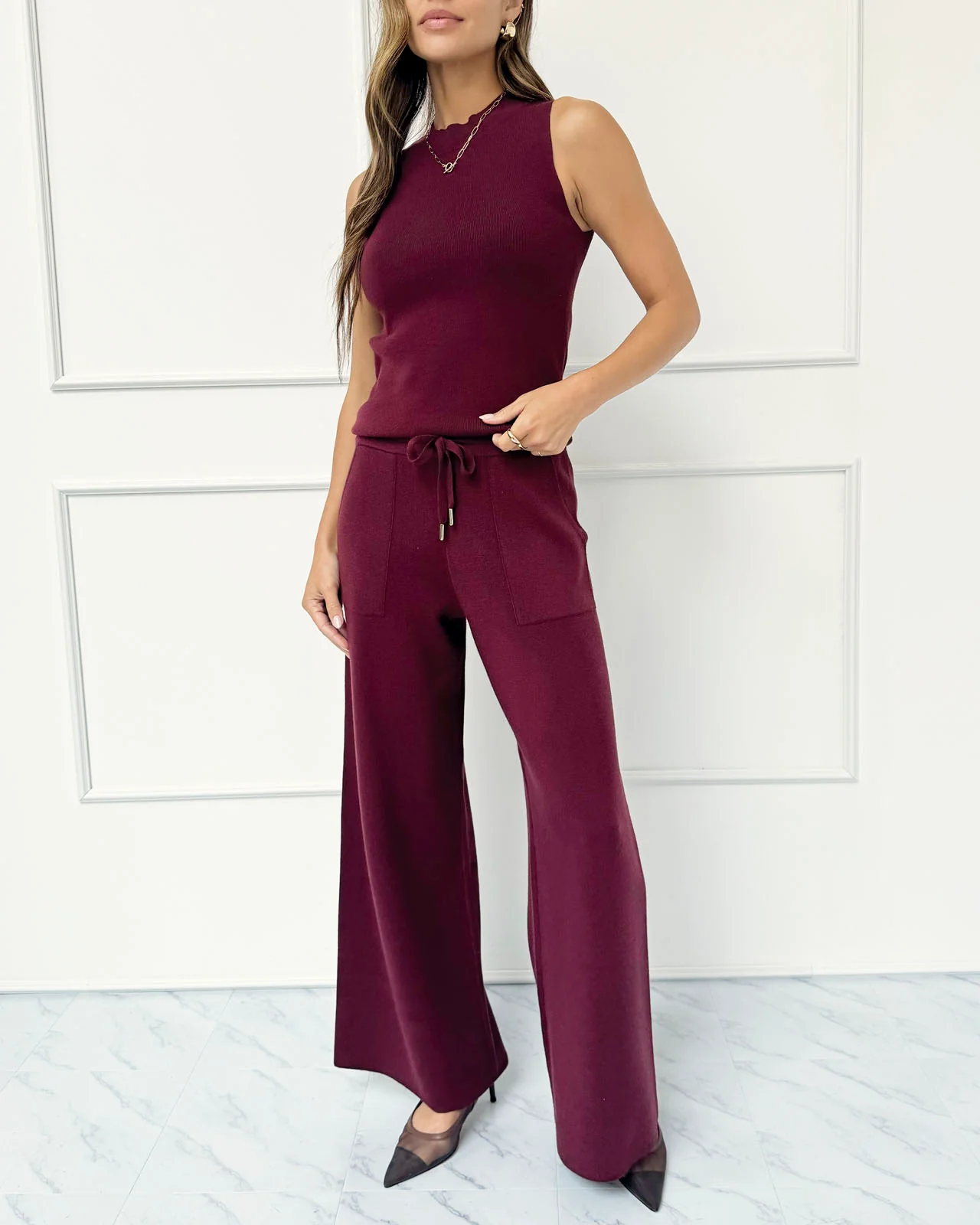 Splendid x @Cellajaneblog Sweater Wide Leg Pant - Image 5