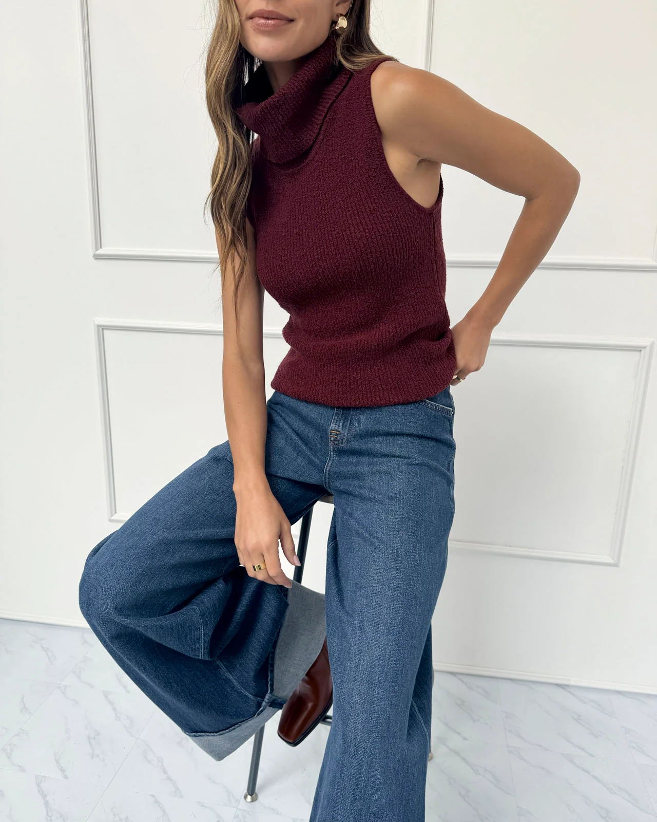 Splendid x @Cellajaneblog Turtleneck Tank Sweater - Image 5