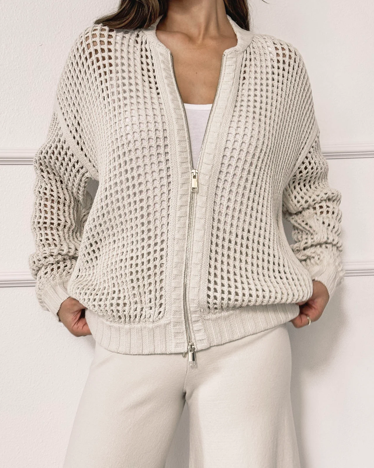 Splendid x @Cellajaneblog Zip Sweater Bomber Jacket - Image 3