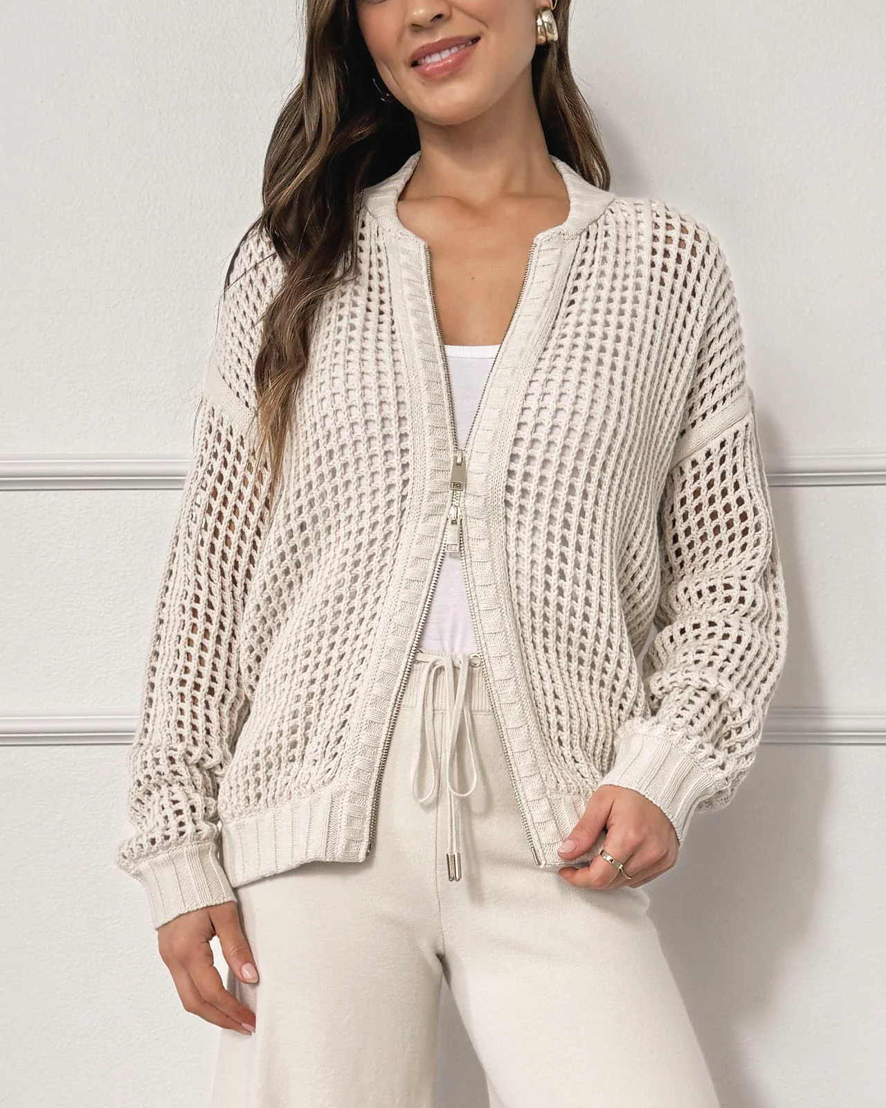 Splendid x @Cellajaneblog Zip Sweater Bomber Jacket - Image 4