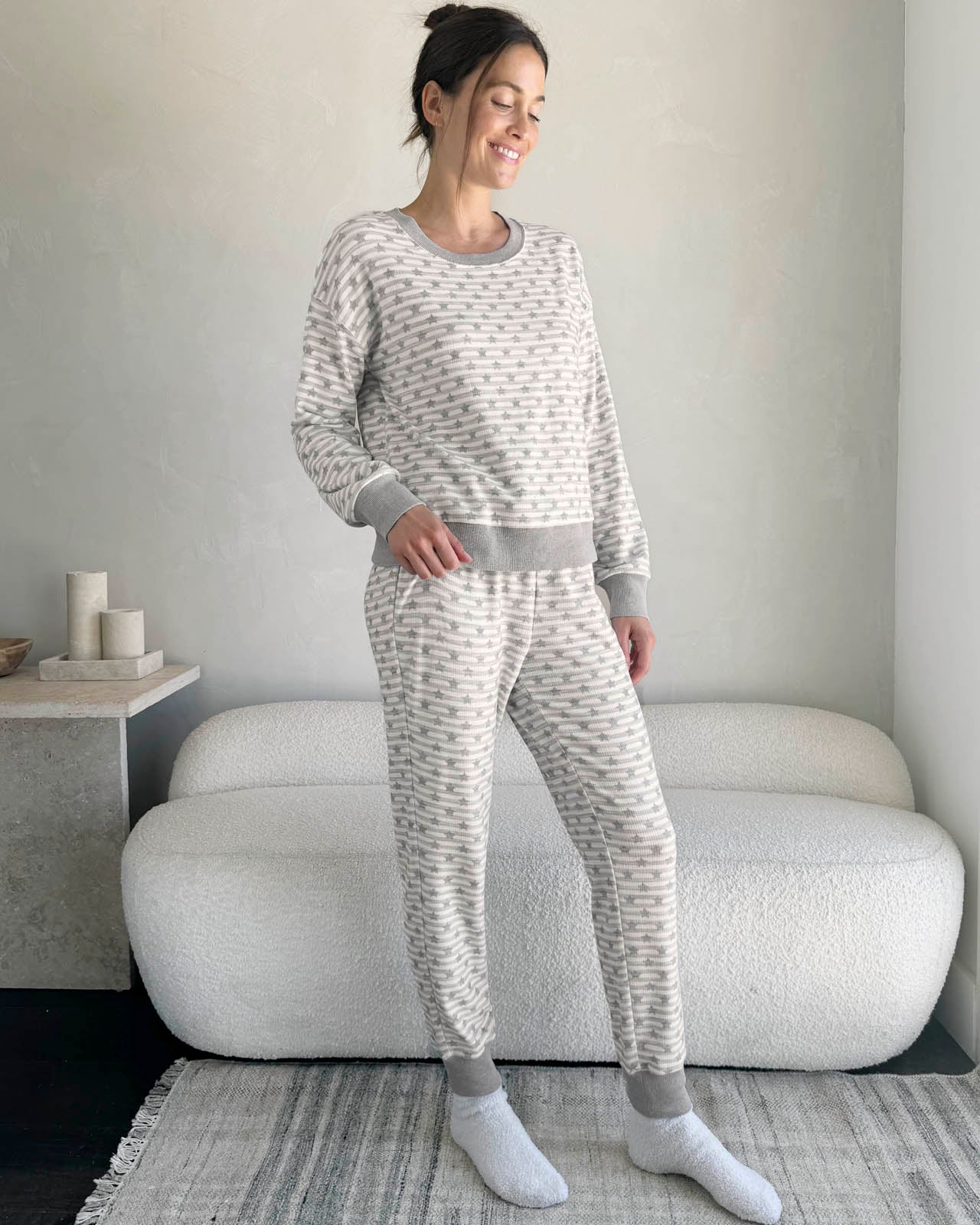 Star Stripe Marna Waffle Thermal PJ Set - Image 2