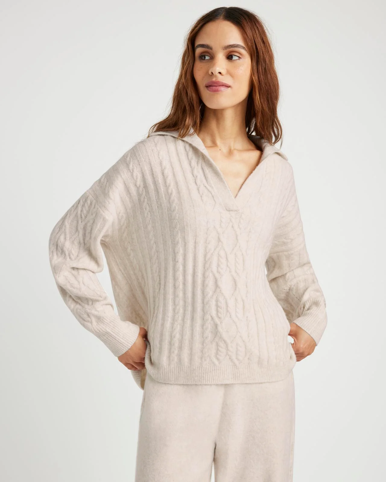 Stassi Cable Polo Sweater - Image 7