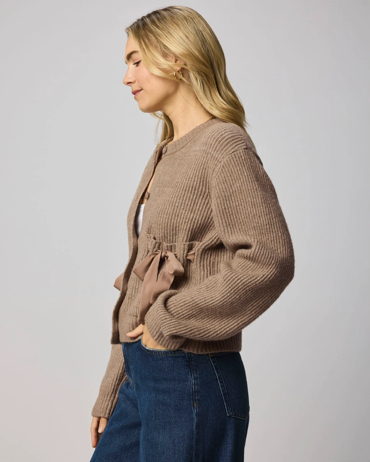 Stassi Satin Tie Cardigan - Image 6
