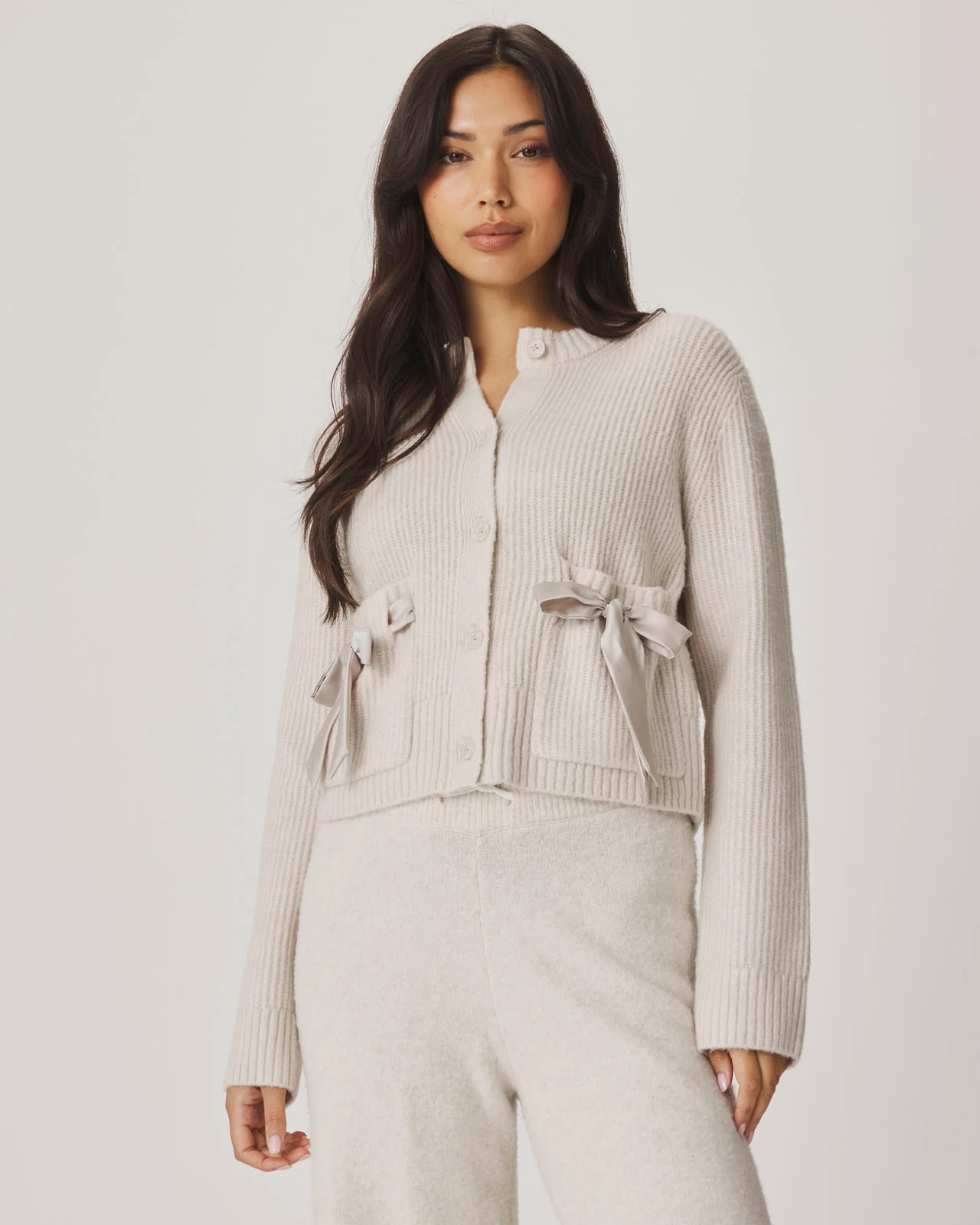 Stassi Satin Tie Cardigan - Image 7