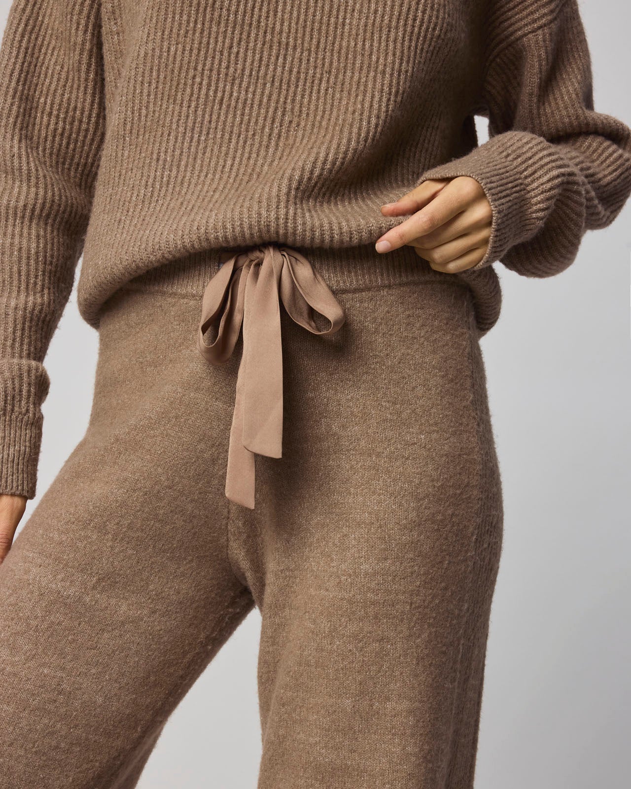 Stassi Satin Tie Sweater Pant - Image 4