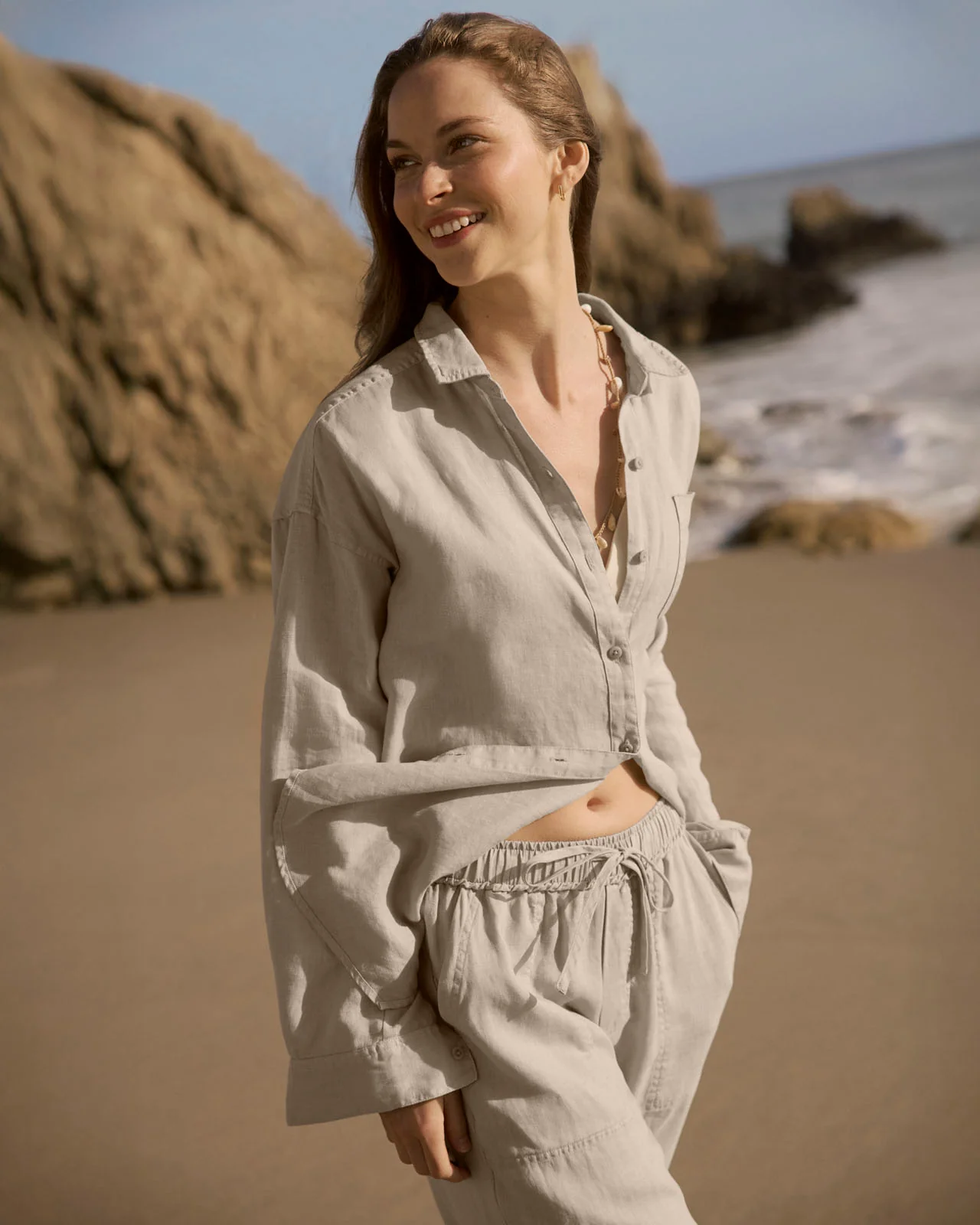 Stella Linen Button Down Shirt