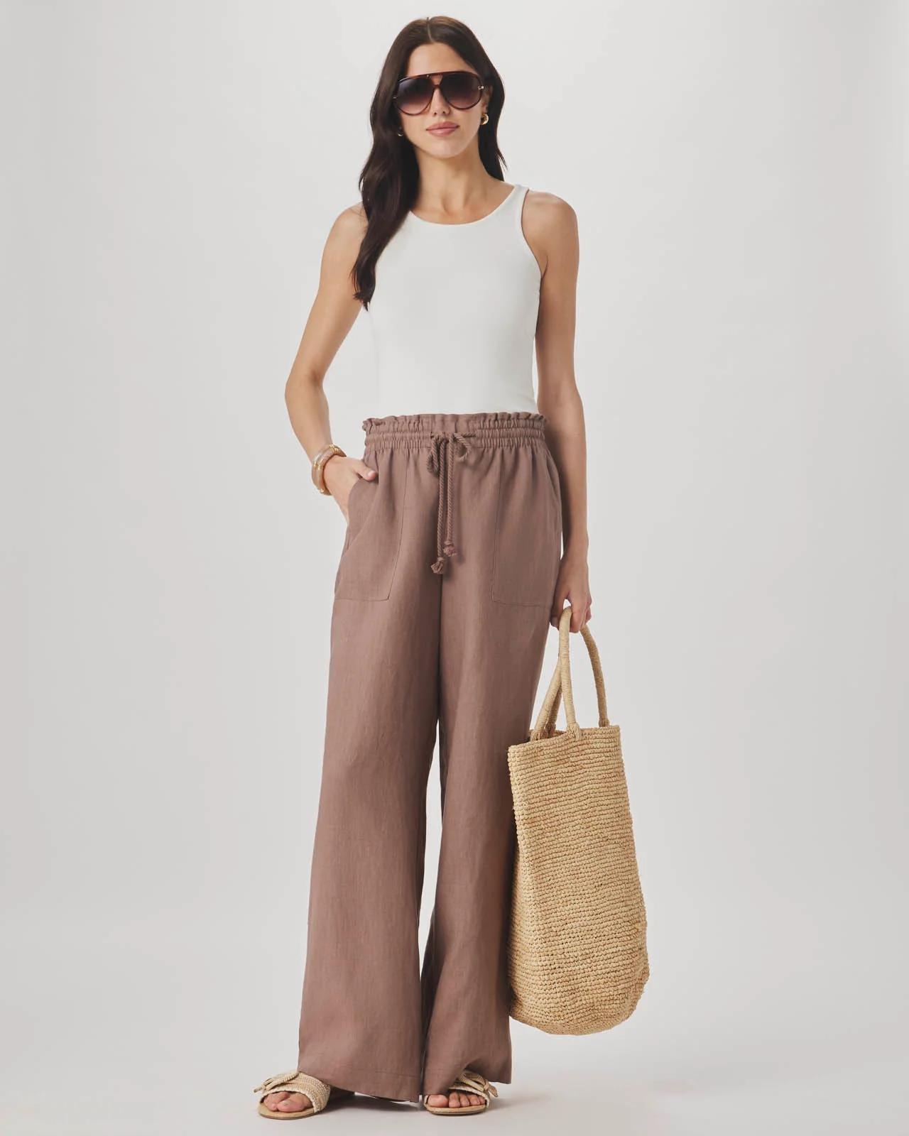 Stella Linen Paperbag Pant - Image 4