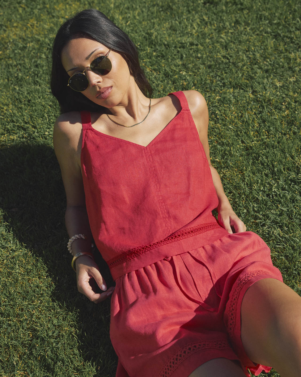 Stella Linen Trim Tank