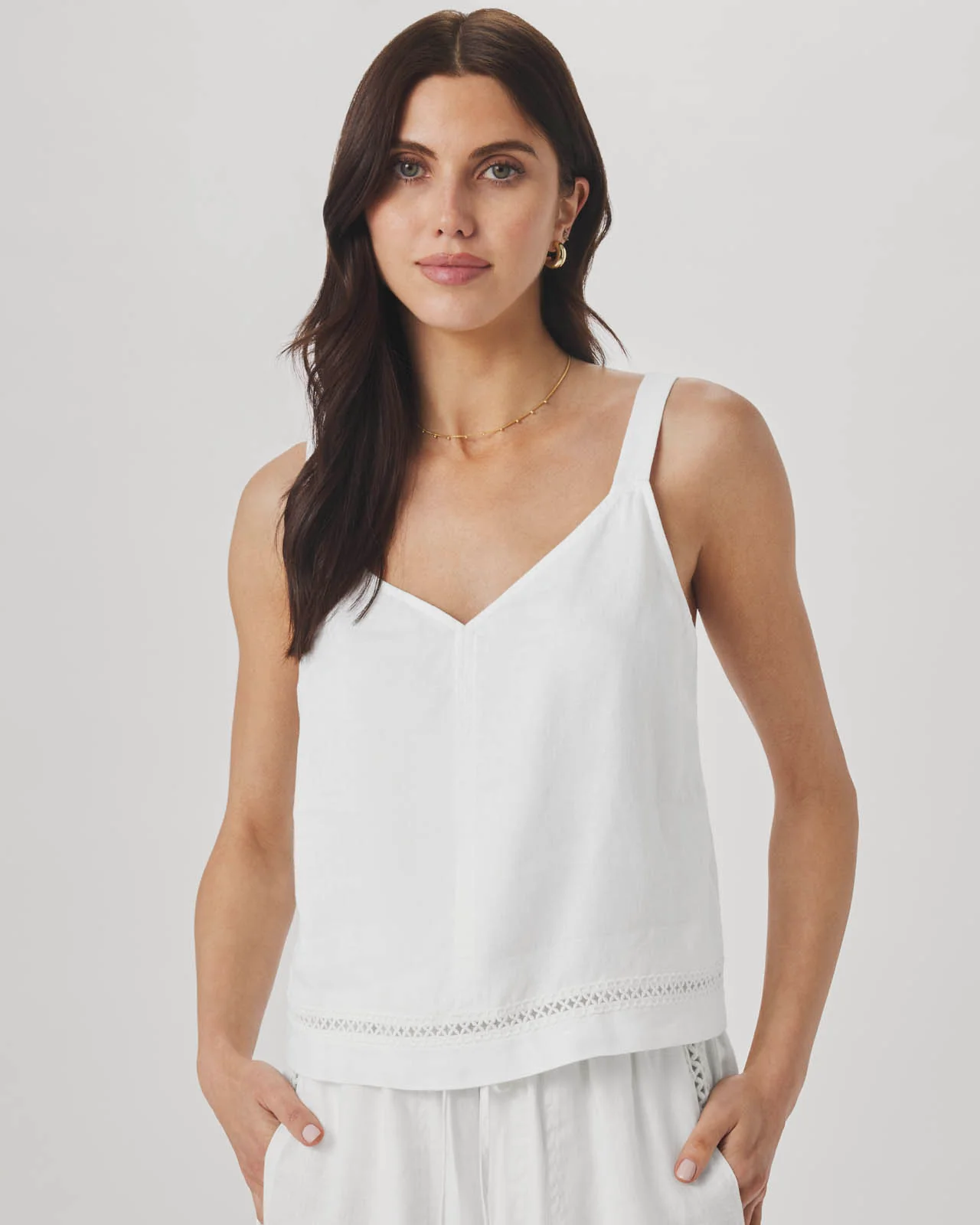 Stella Linen Trim Tank - Image 2