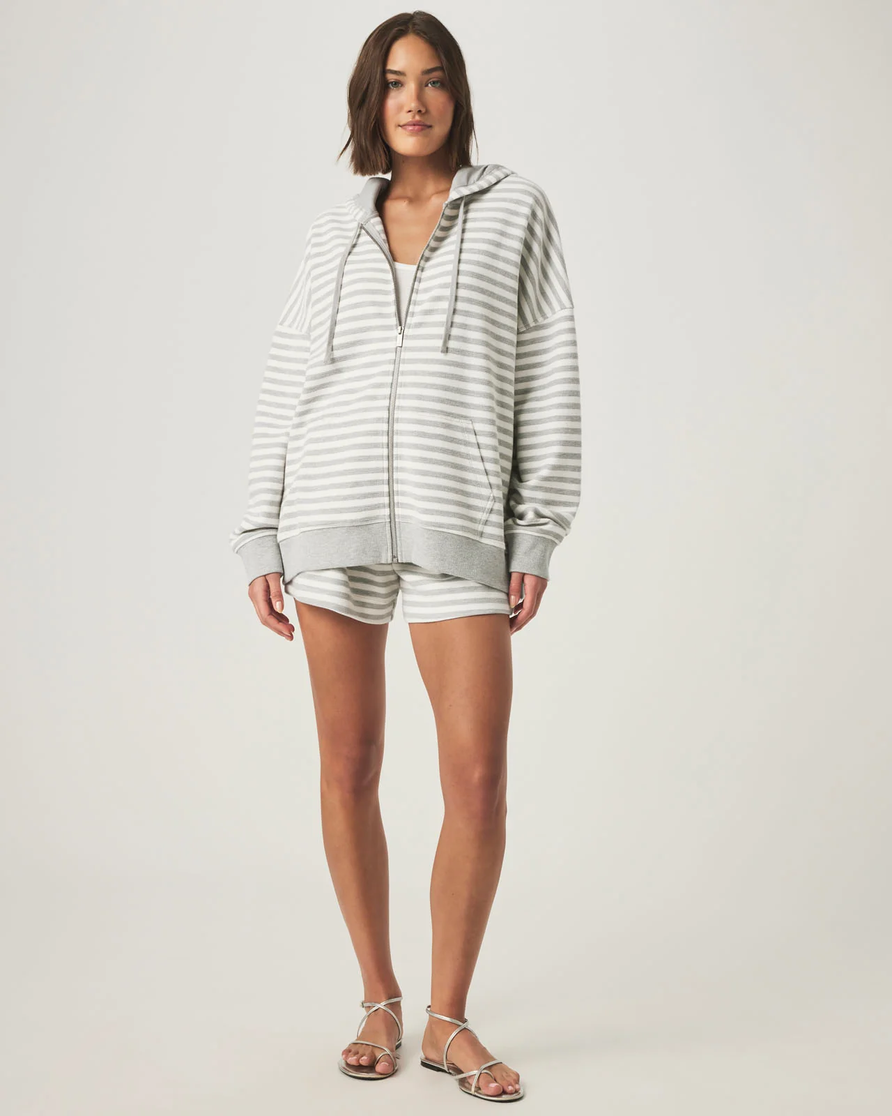 Stripe Terry Zip Up Hoodie - Image 3