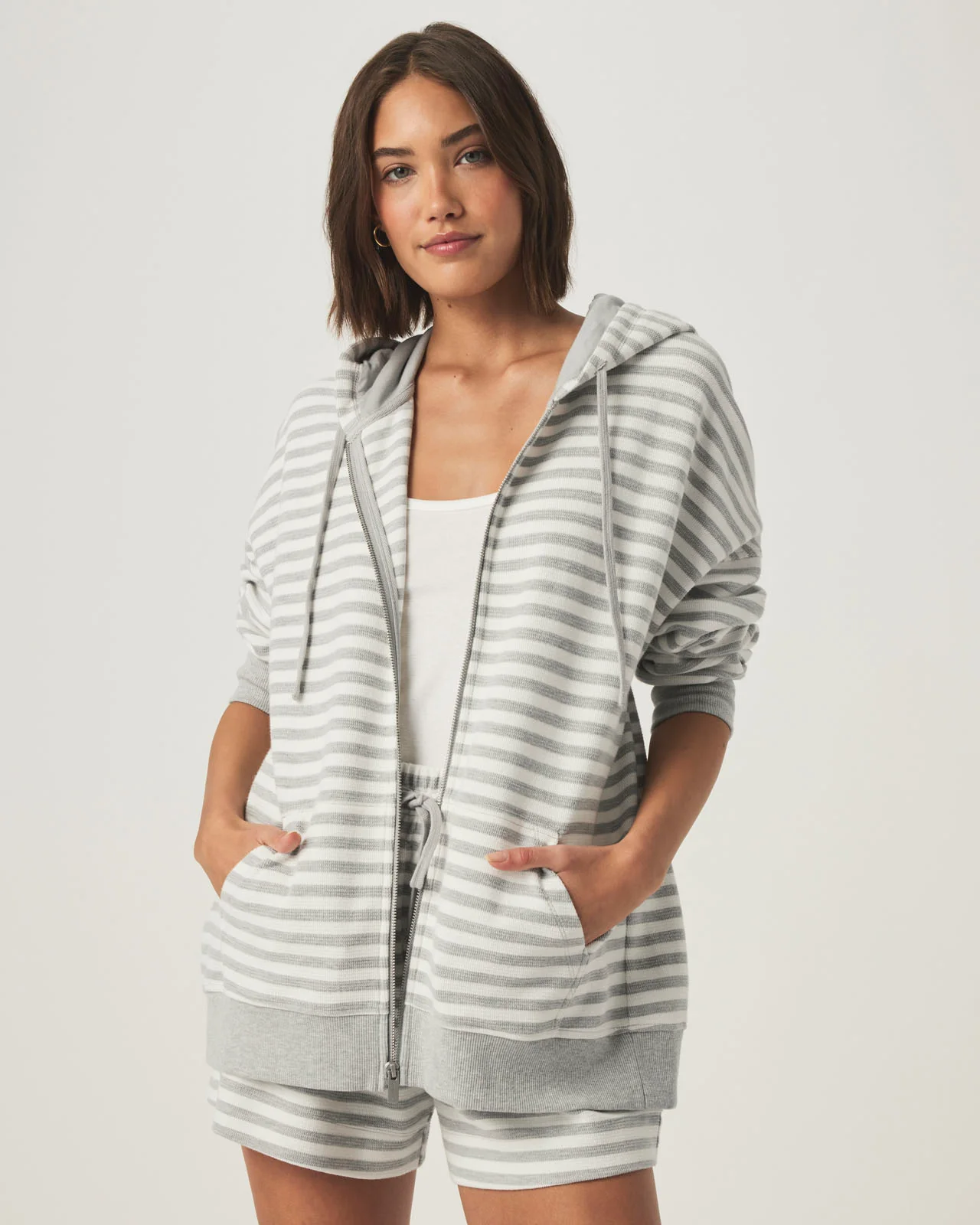 Stripe Terry Zip Up Hoodie - Image 5