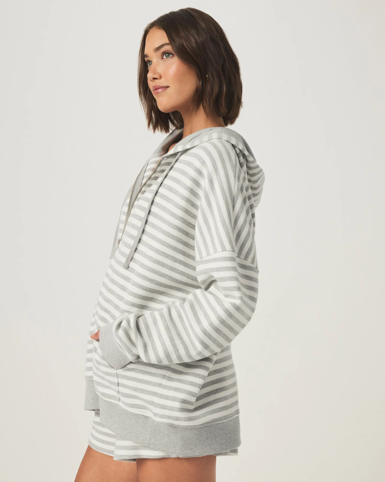 Stripe Terry Zip Up Hoodie - Image 6