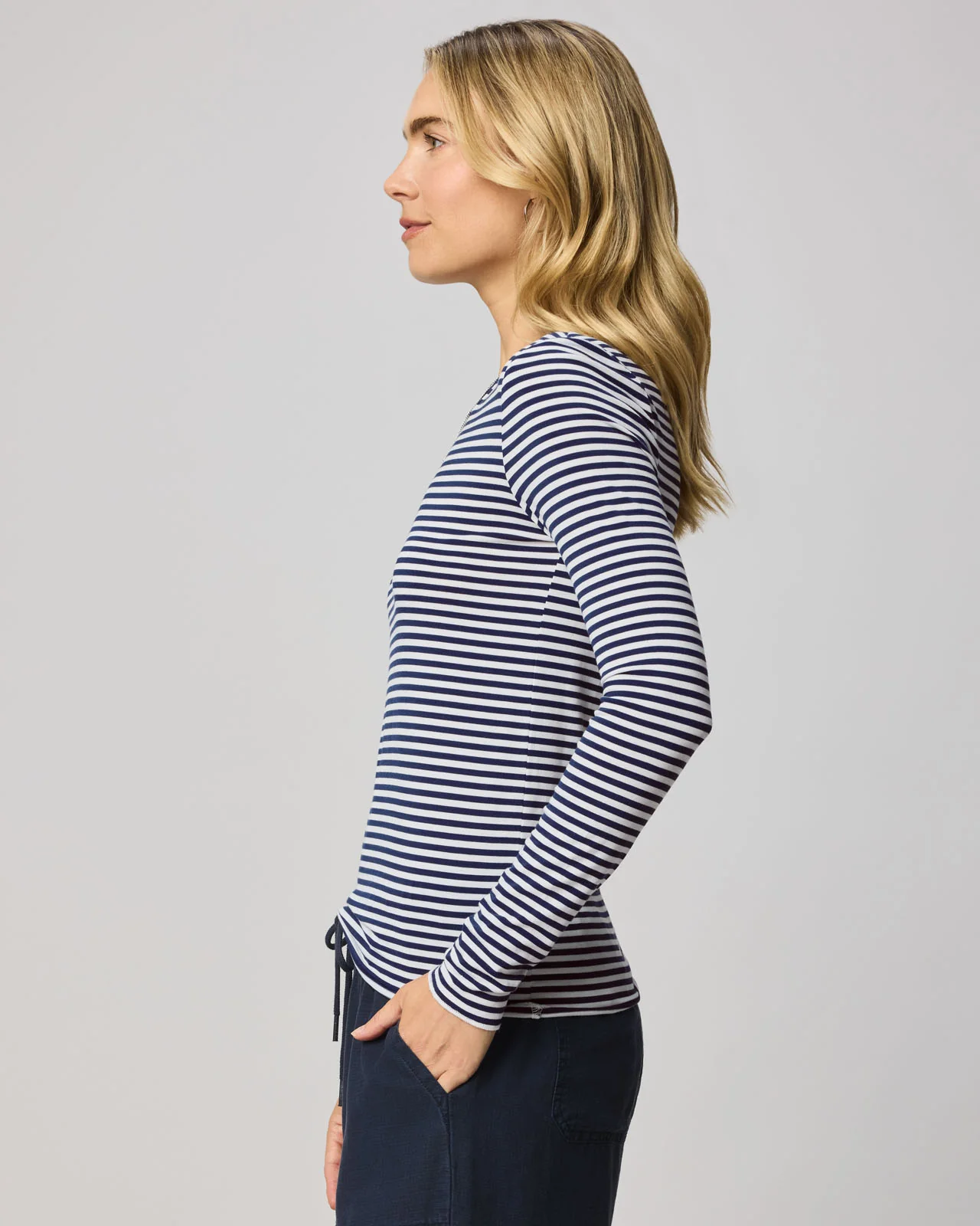 Striped Bamboo Blend Long Sleeve Tee - Image 11