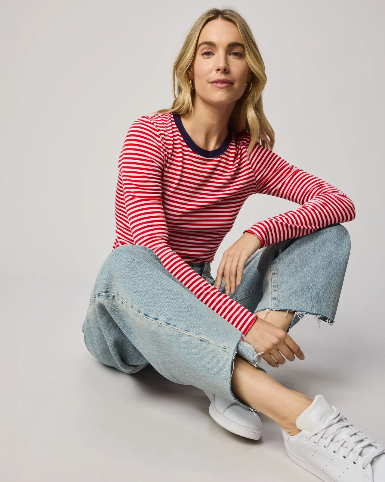 Striped Bamboo Blend Long Sleeve Tee - Image 13