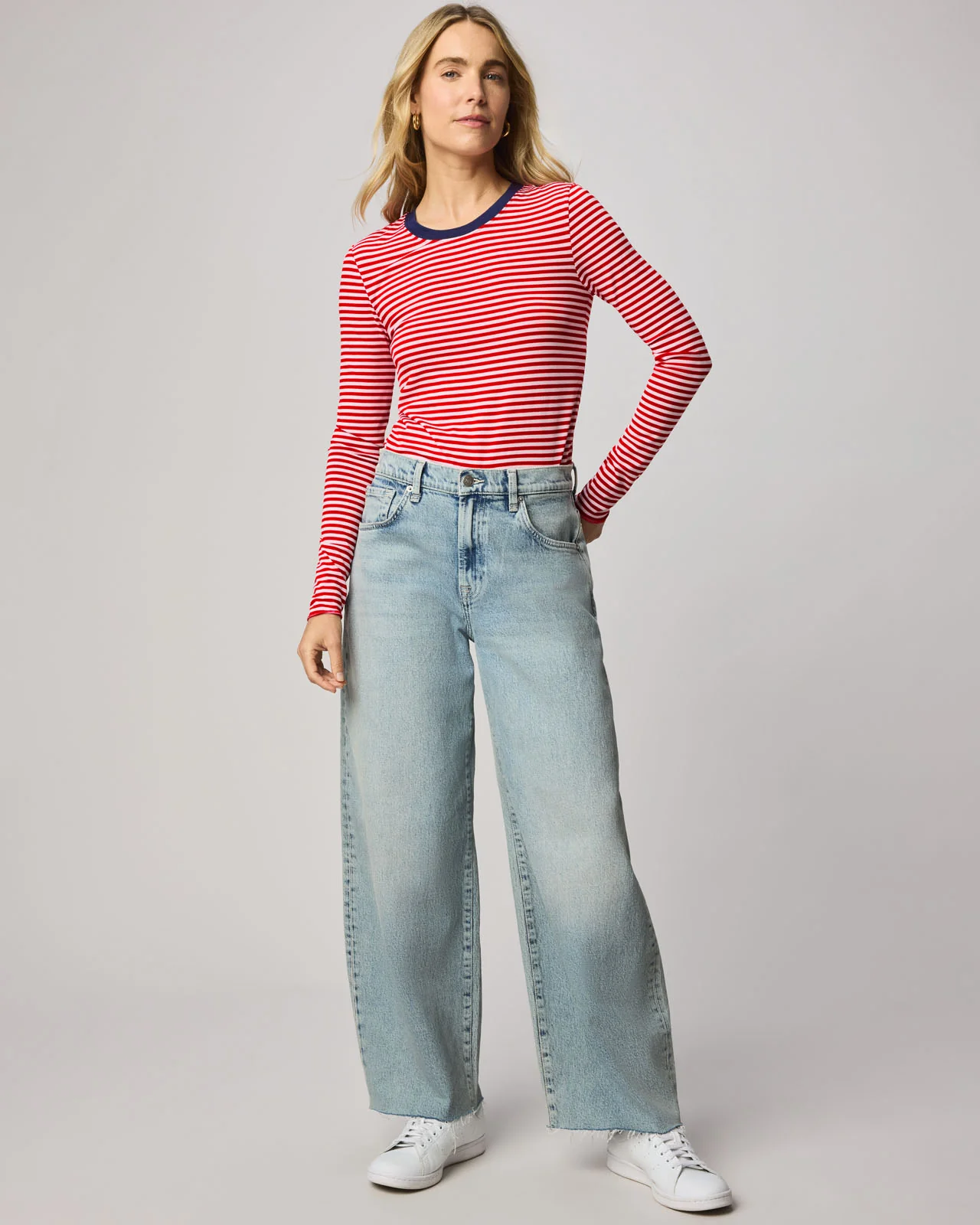 Striped Bamboo Blend Long Sleeve Tee - Image 14