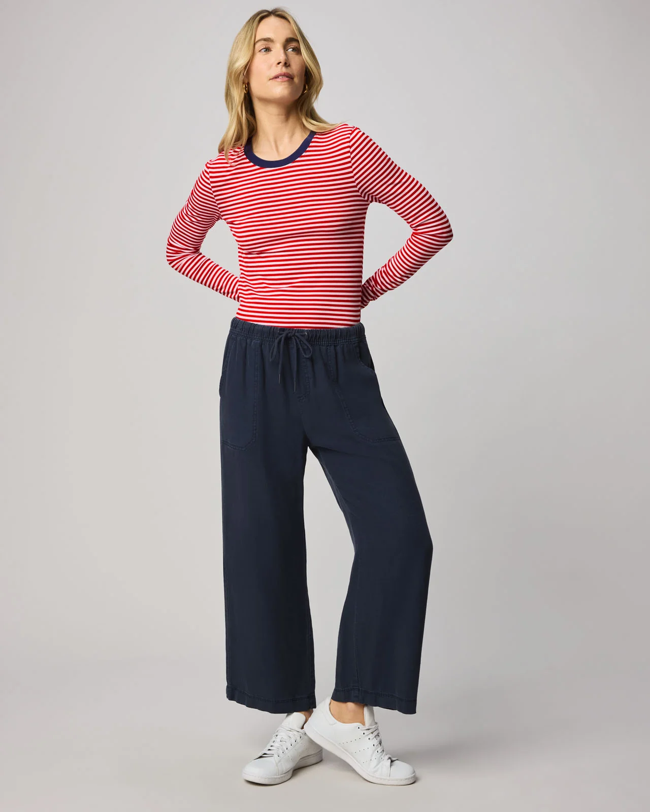 Striped Bamboo Blend Long Sleeve Tee - Image 15