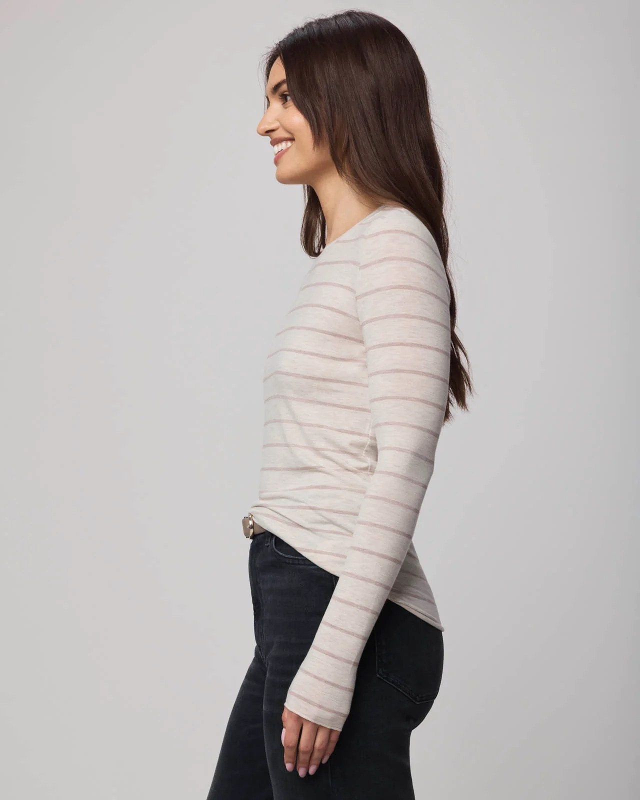 Striped Bamboo Blend Long Sleeve Tee - Image 27