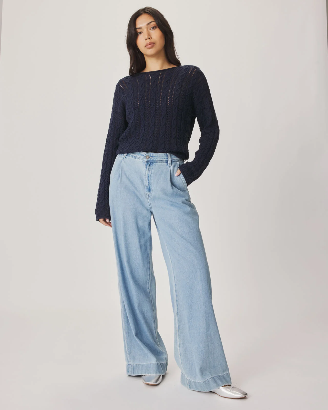 Suki Denim Trouser in Light Wash - Image 2