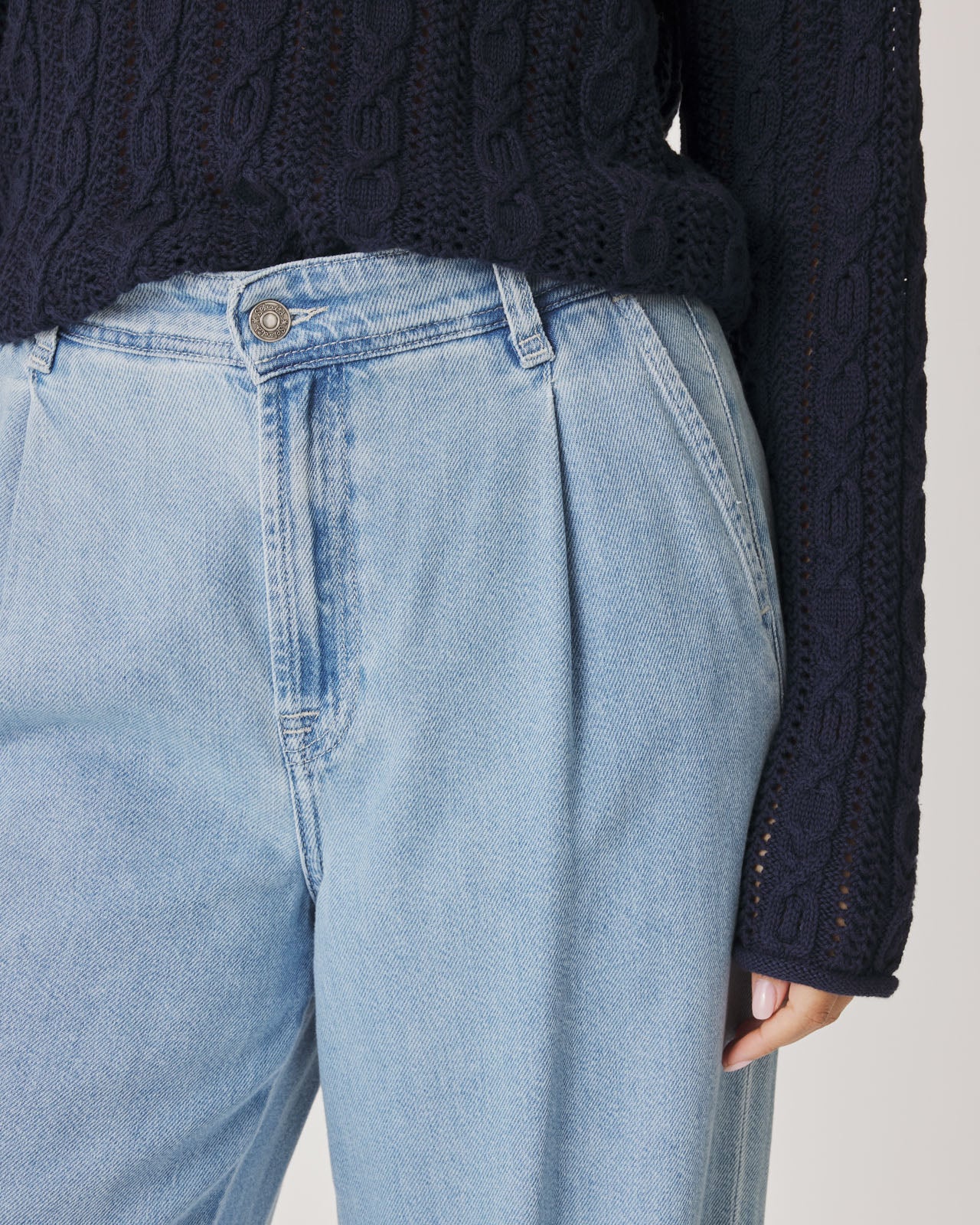 Suki Denim Trouser in Light Wash - Image 3