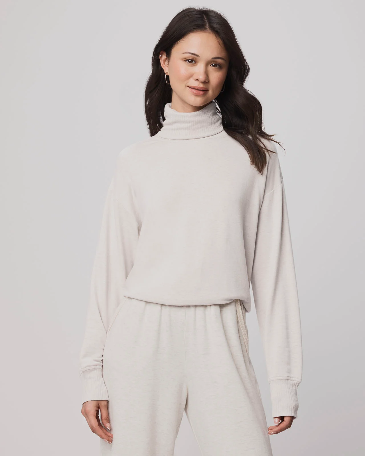 Supersoft Trim Cowl Neck Sweater Using LENZING™ECOVERO™ Fibers