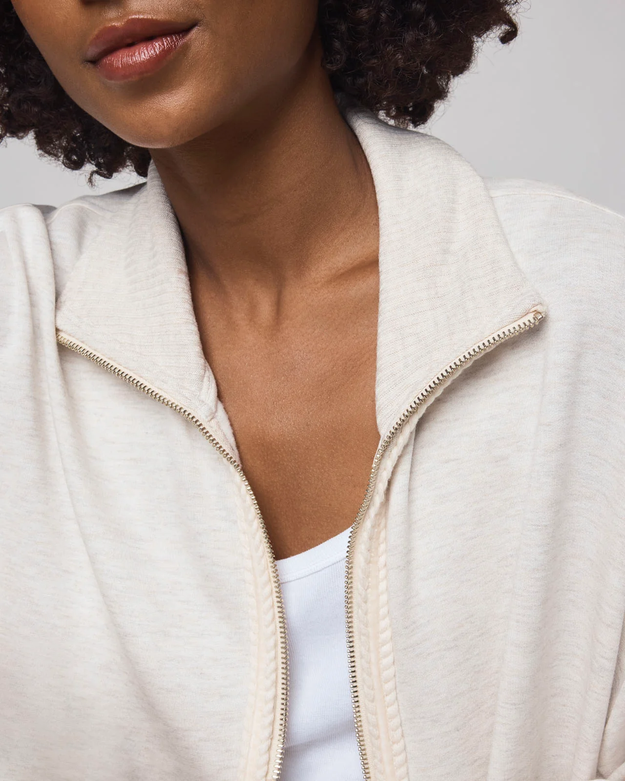 Supersoft Trim Zip Up Sweater Using LENZING™ECOVERO™ Fibers - Image 12