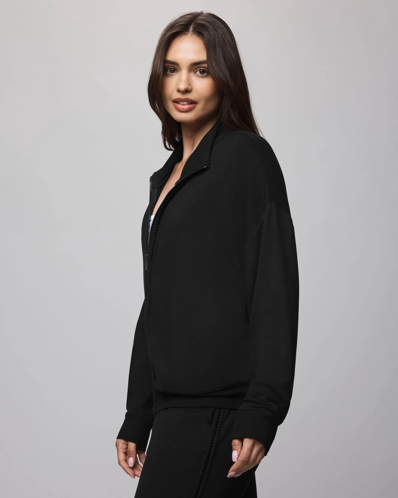 Supersoft Trim Zip Up Sweater Using LENZING™ECOVERO™ Fibers - Image 6