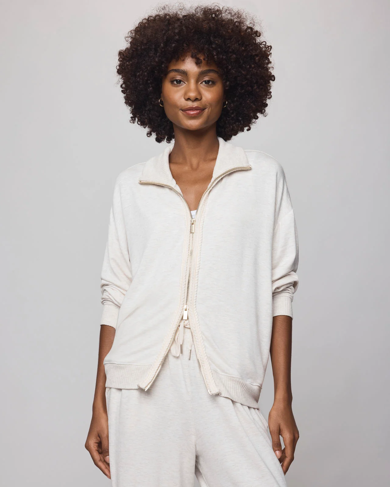 Supersoft Trim Zip Up Sweater Using LENZING™ECOVERO™ Fibers - Image 8