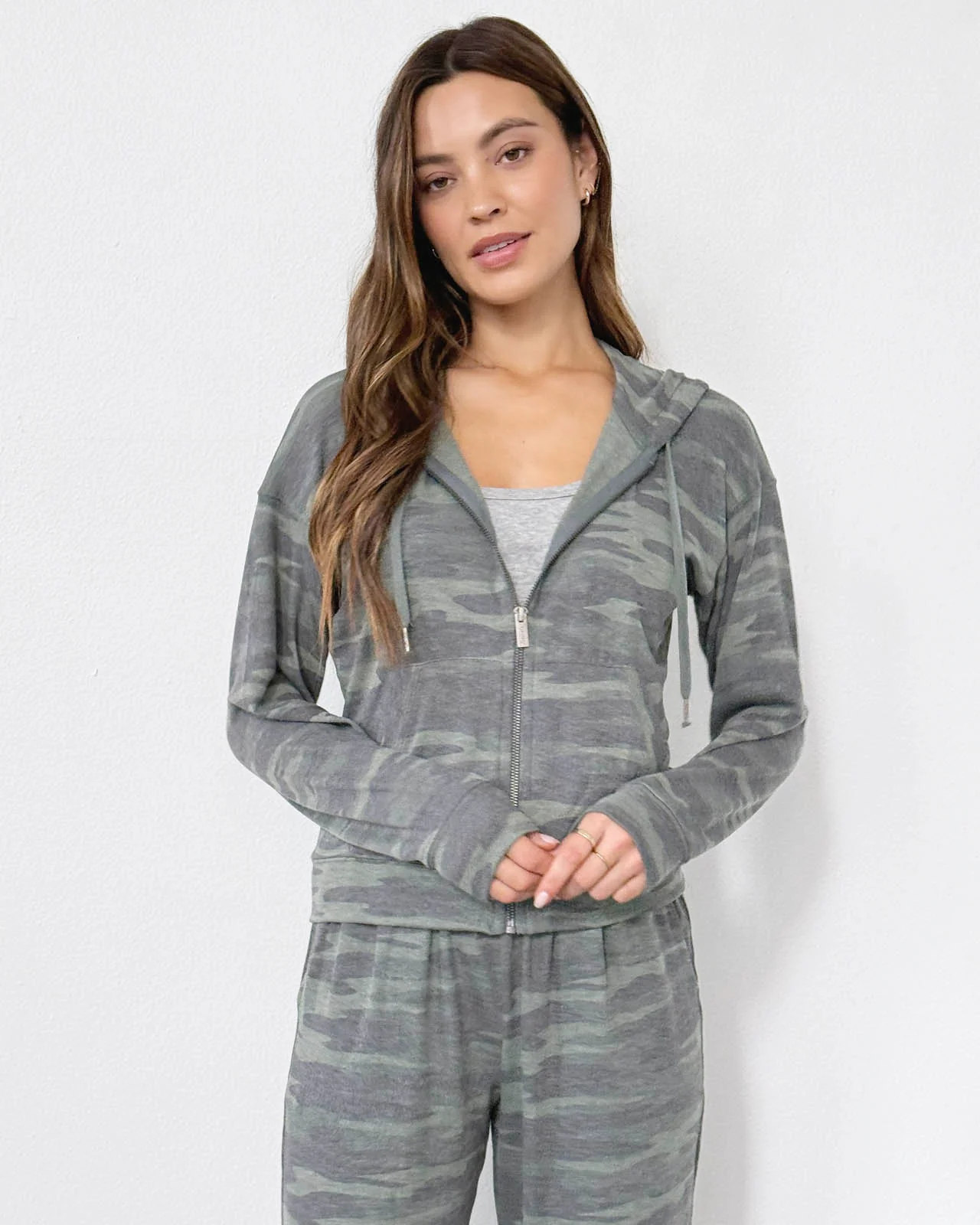 Supersoft Zip Up Hoodie in Camo