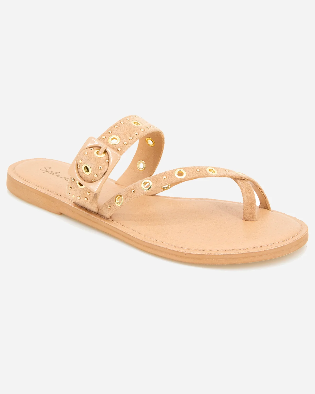 Sutton Stud Sandal in Honey Beige