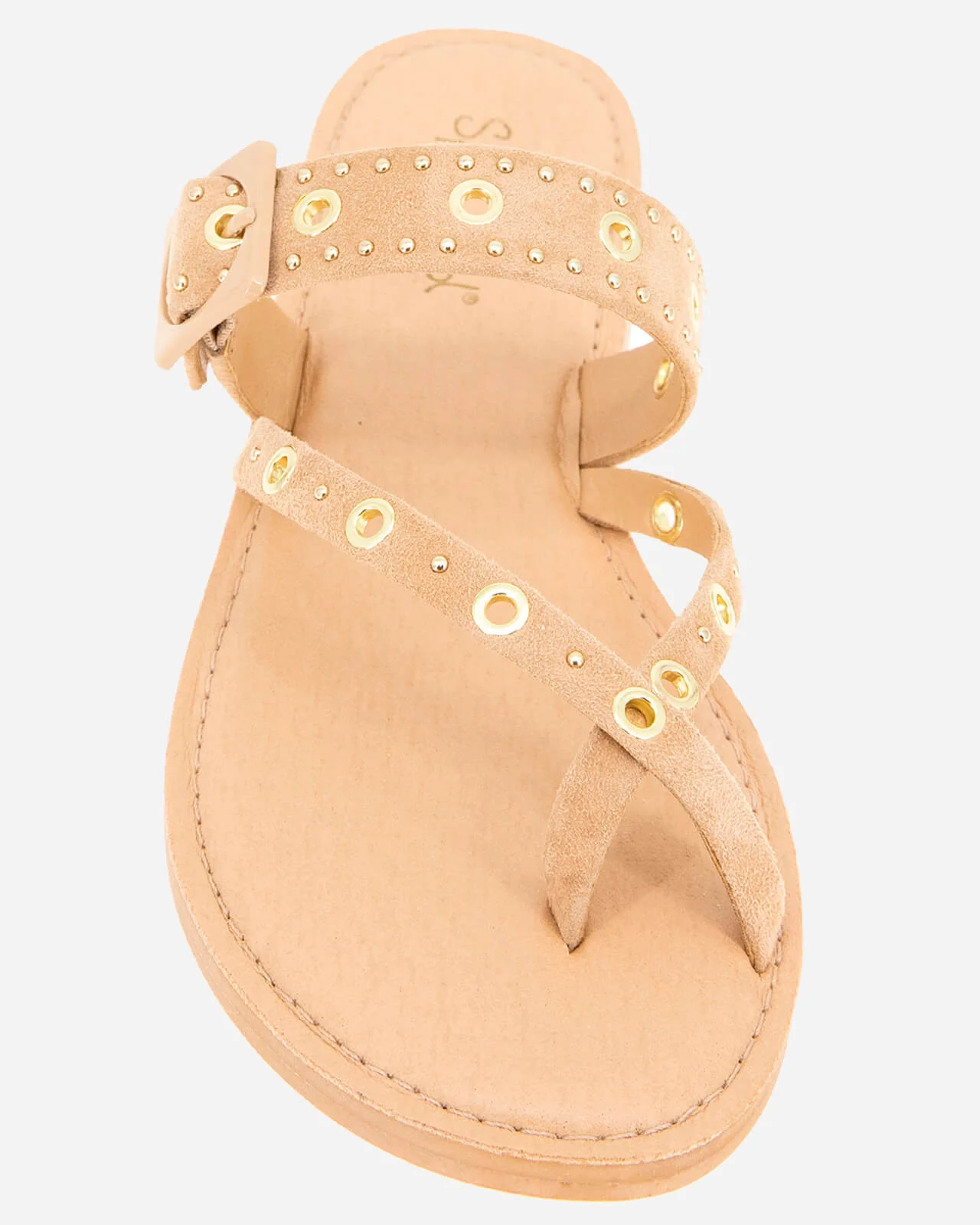 Sutton Stud Sandal in Honey Beige - Image 3