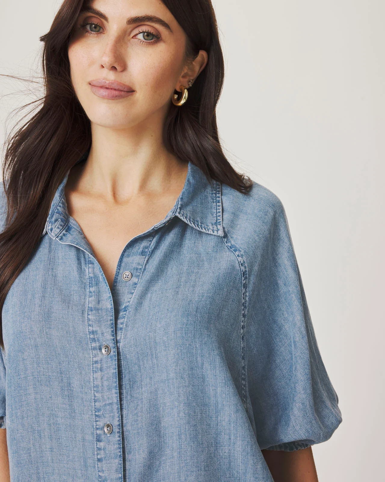 Talia Indigo Puff Sleeve Top - Image 3