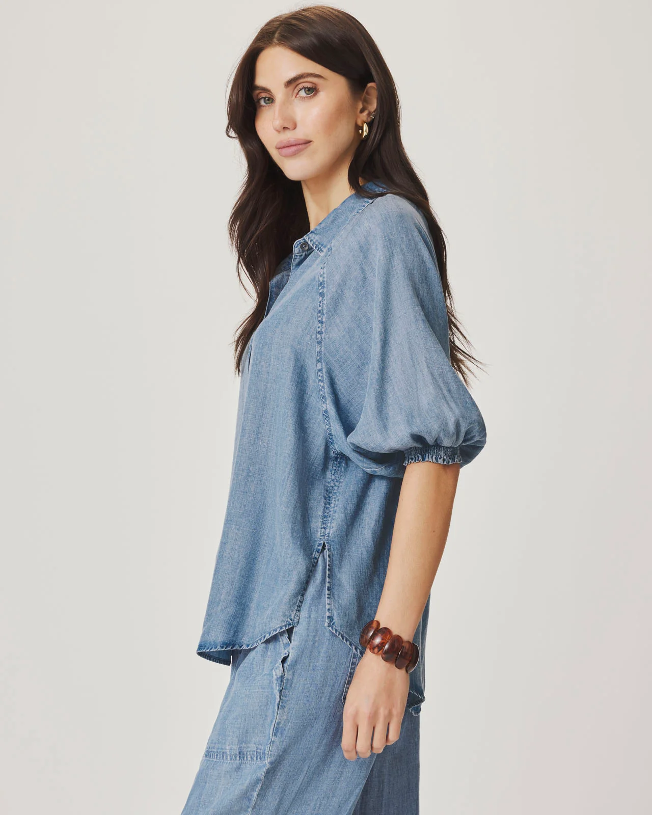 Talia Indigo Puff Sleeve Top - Image 5