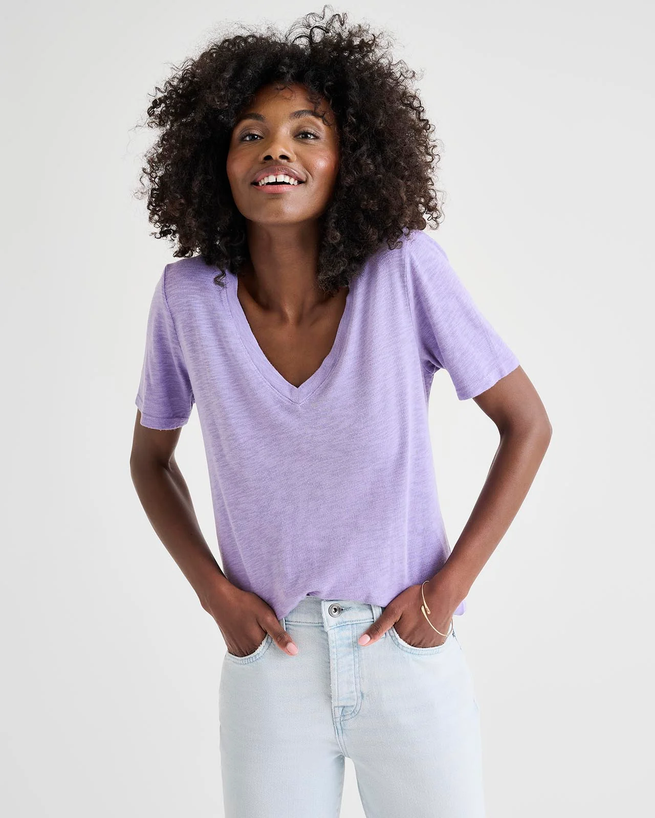 Everly Slub V-Neck Tee - Image 13