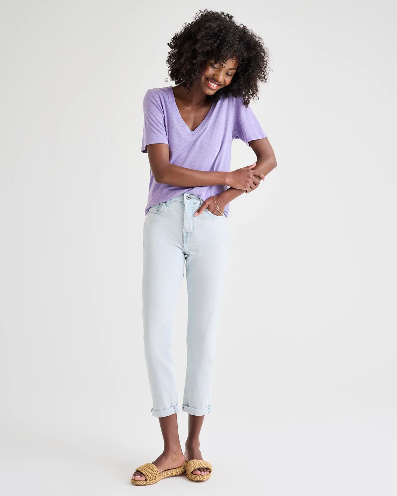 Everly Slub V-Neck Tee - Image 14