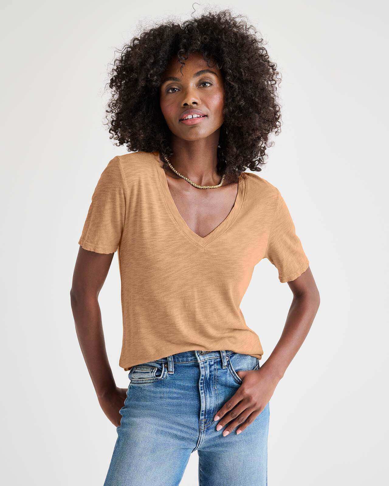 Everly Slub V-Neck Tee - Image 17