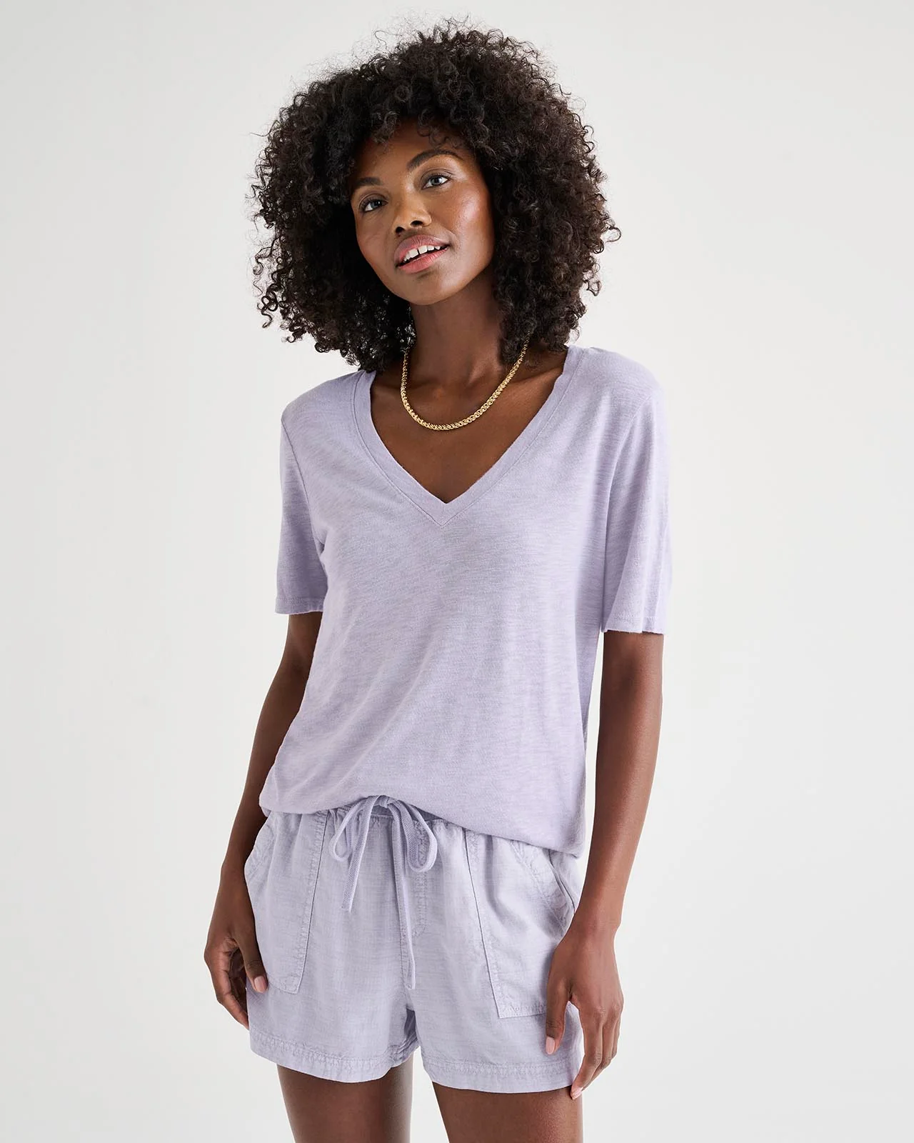 Everly Slub V-Neck Tee - Image 23
