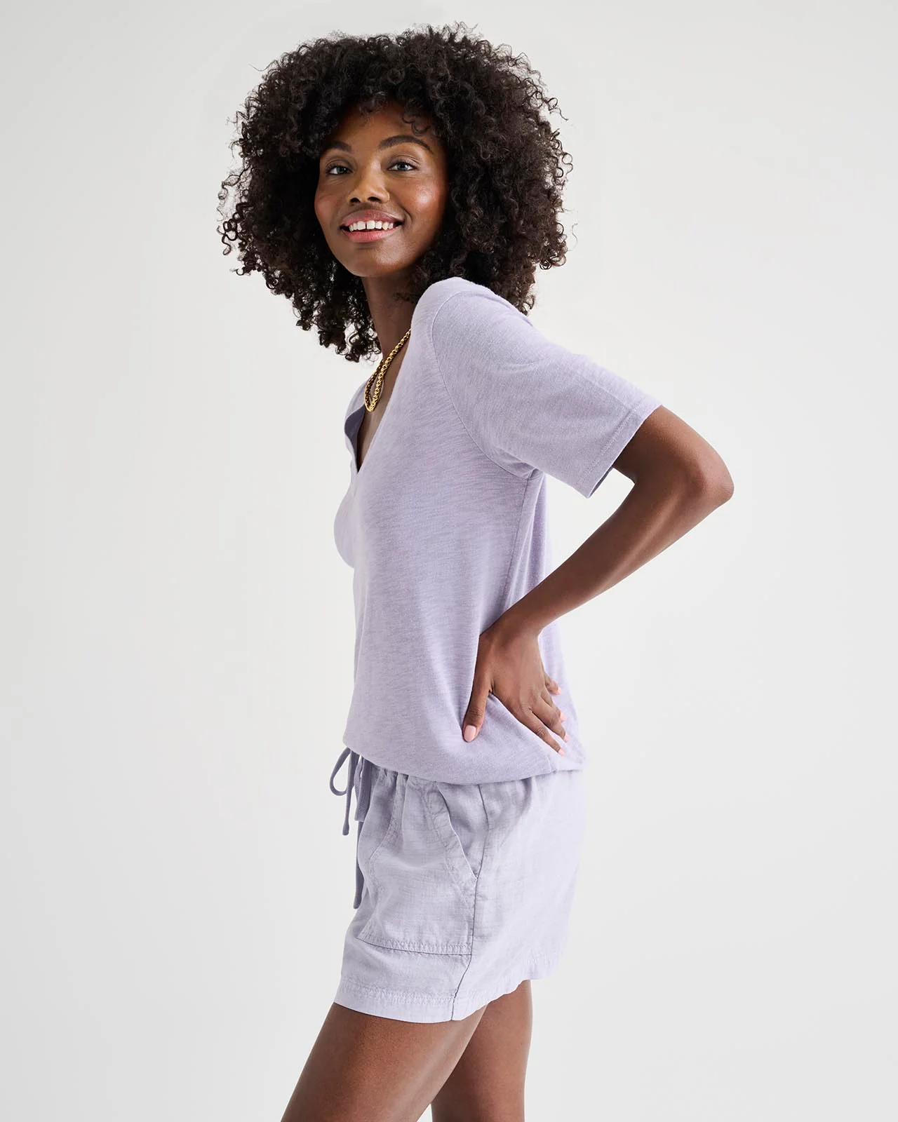Everly Slub V-Neck Tee - Image 25