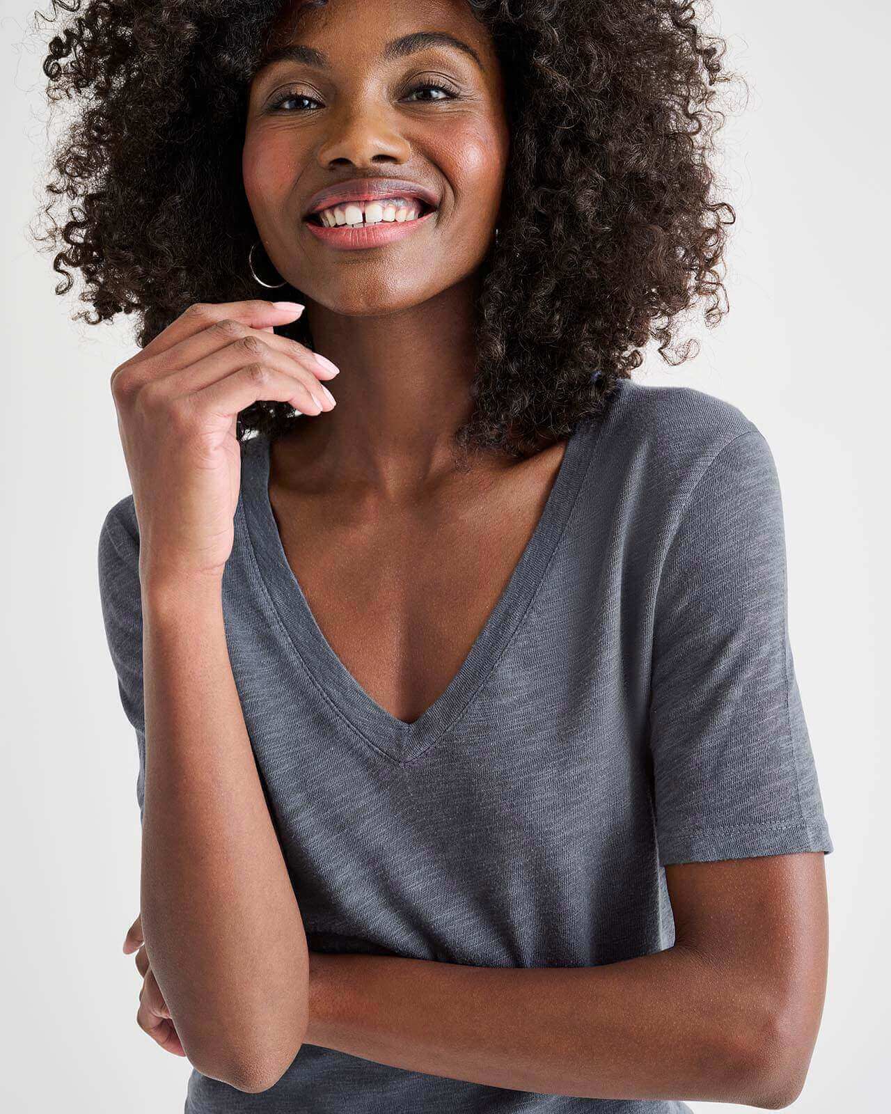 Everly Slub V-Neck Tee - Image 29