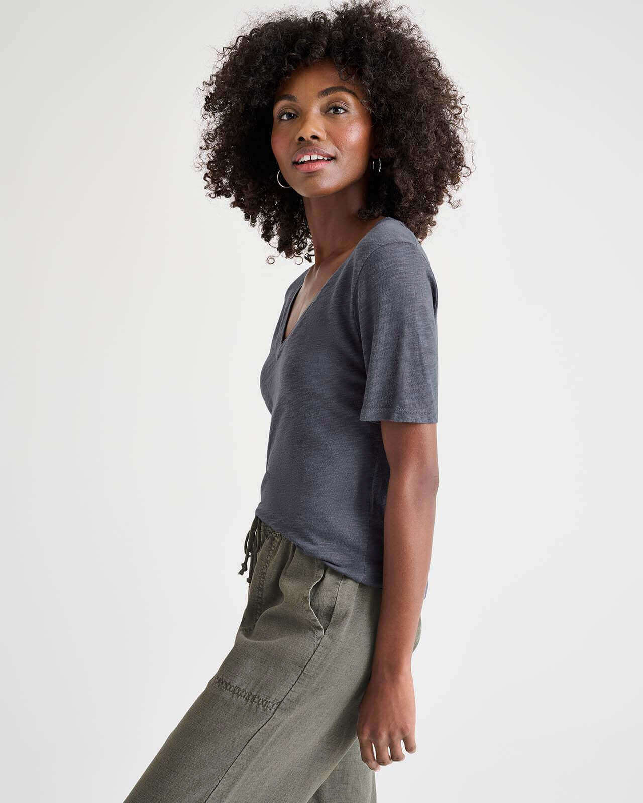 Everly Slub V-Neck Tee - Image 30