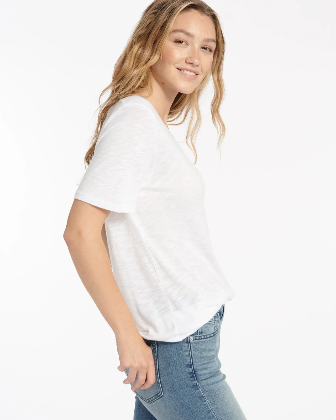 Everly Slub V-Neck Tee - Image 4
