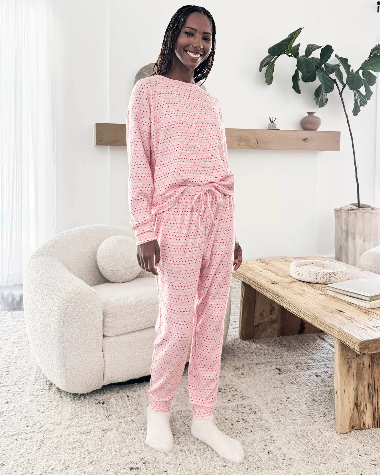 Tiny Hearts Marna Waffle Thermal PJ Set - Image 2