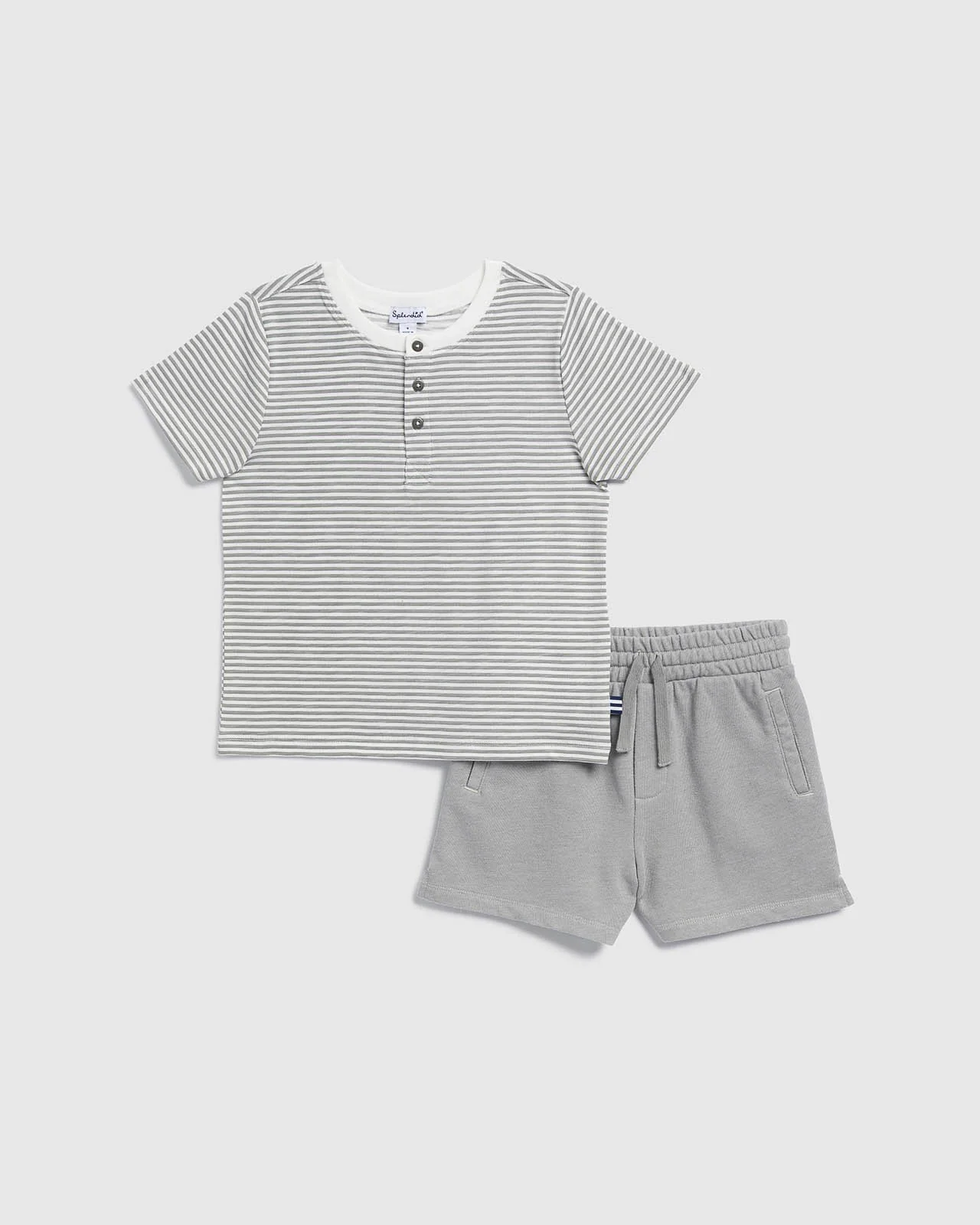 Toddler Boy Poolside Stripe Short Sleeve Set - Image 2