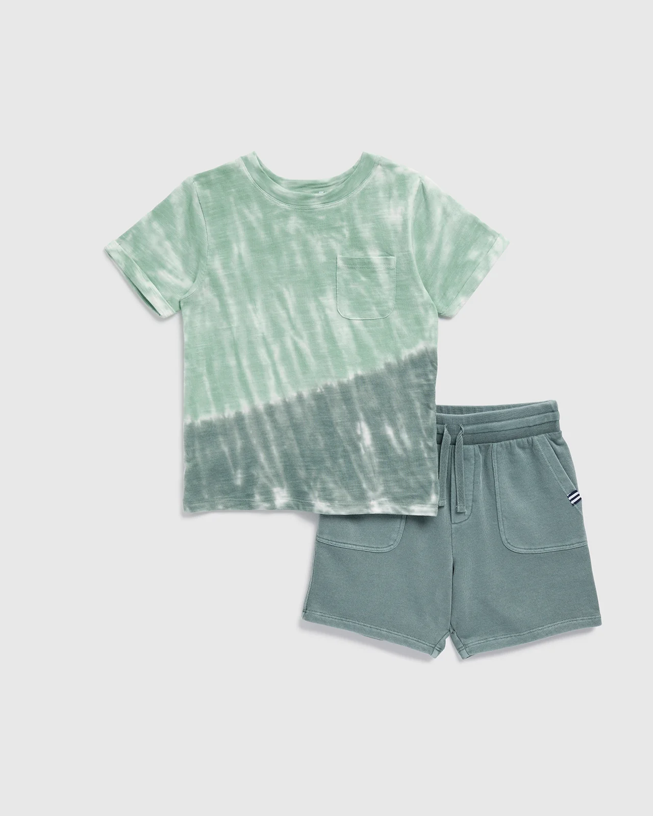 Toddler Boy Seaweed Tie Dye Tee Set - Image 2