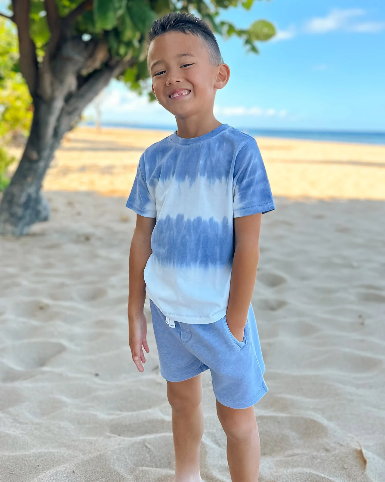Toddler Boy Sunburst Stripe Tee Set