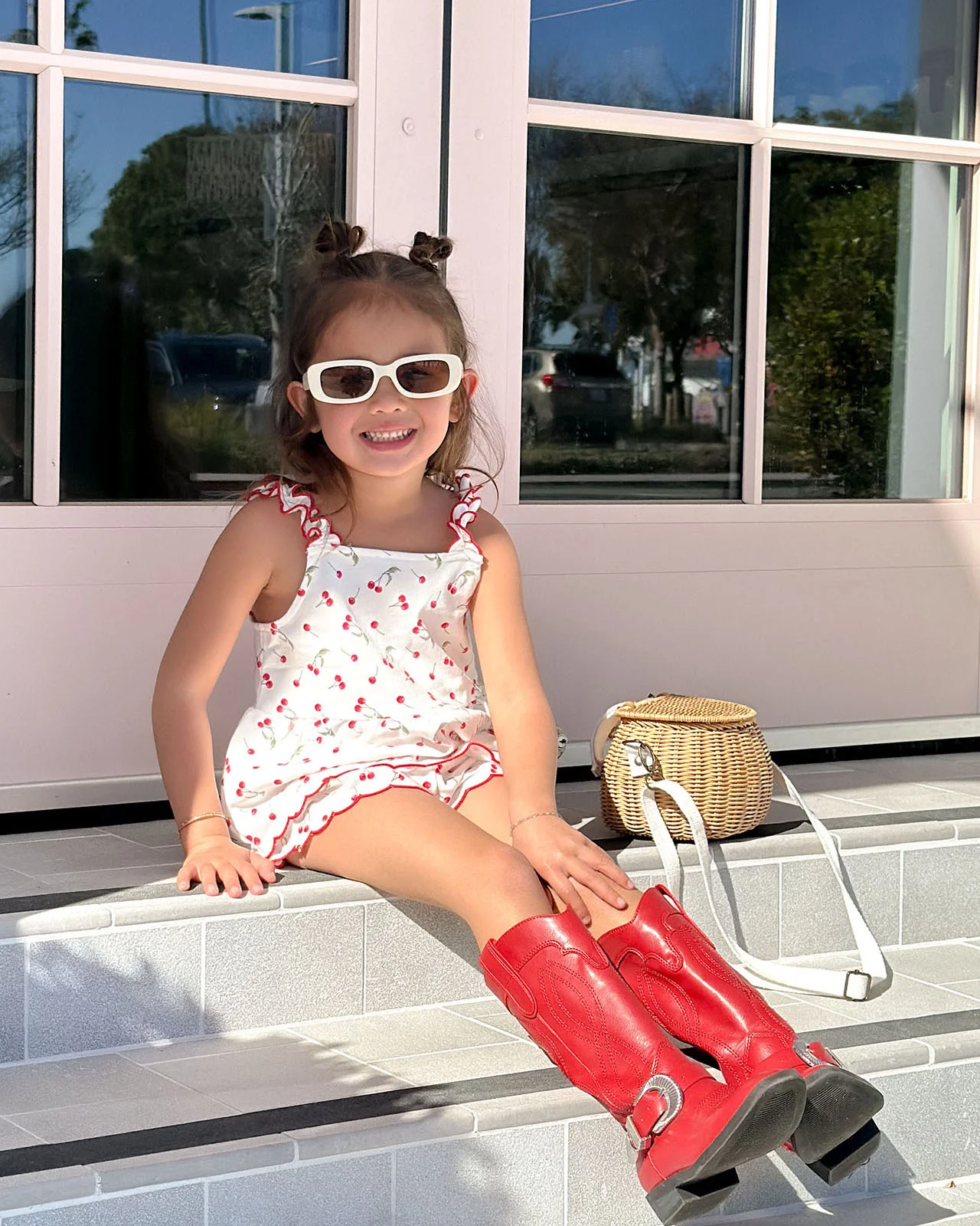 Toddler Girl Cherry Tank Set - Image 2