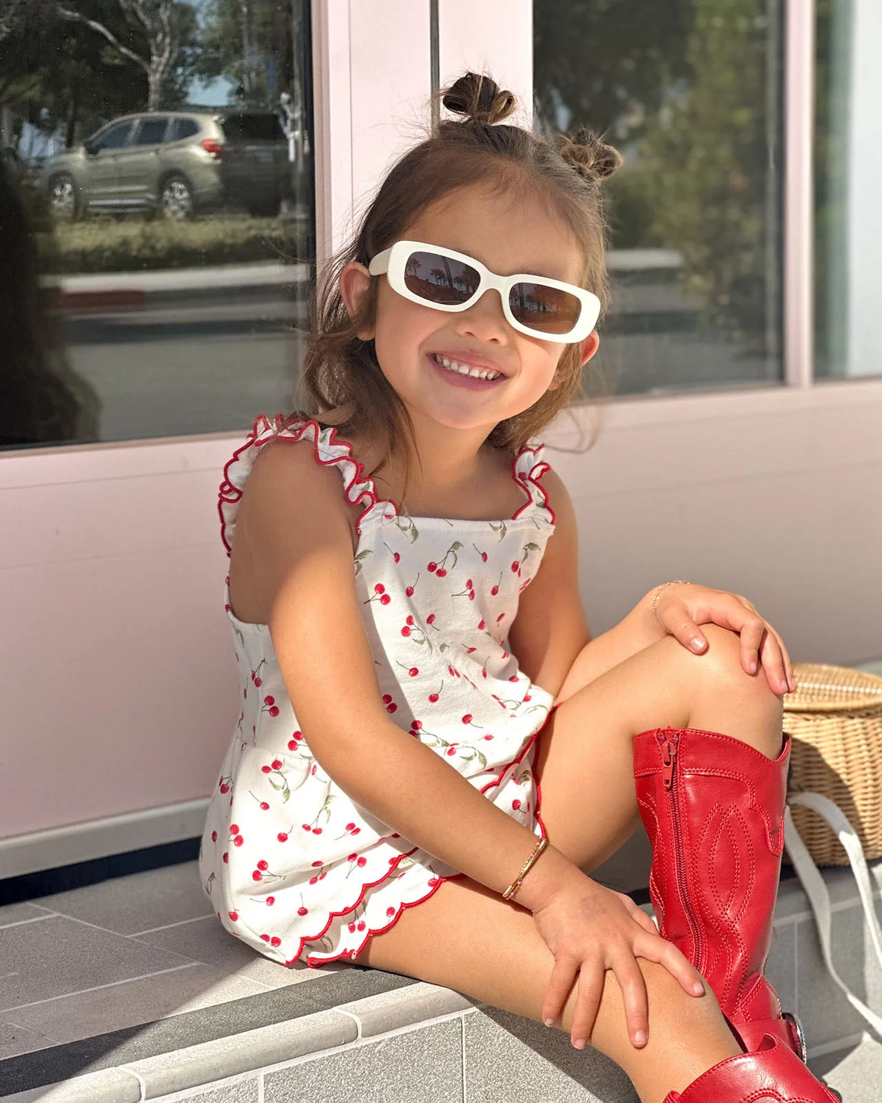 Toddler Girl Cherry Tank Set - Image 4